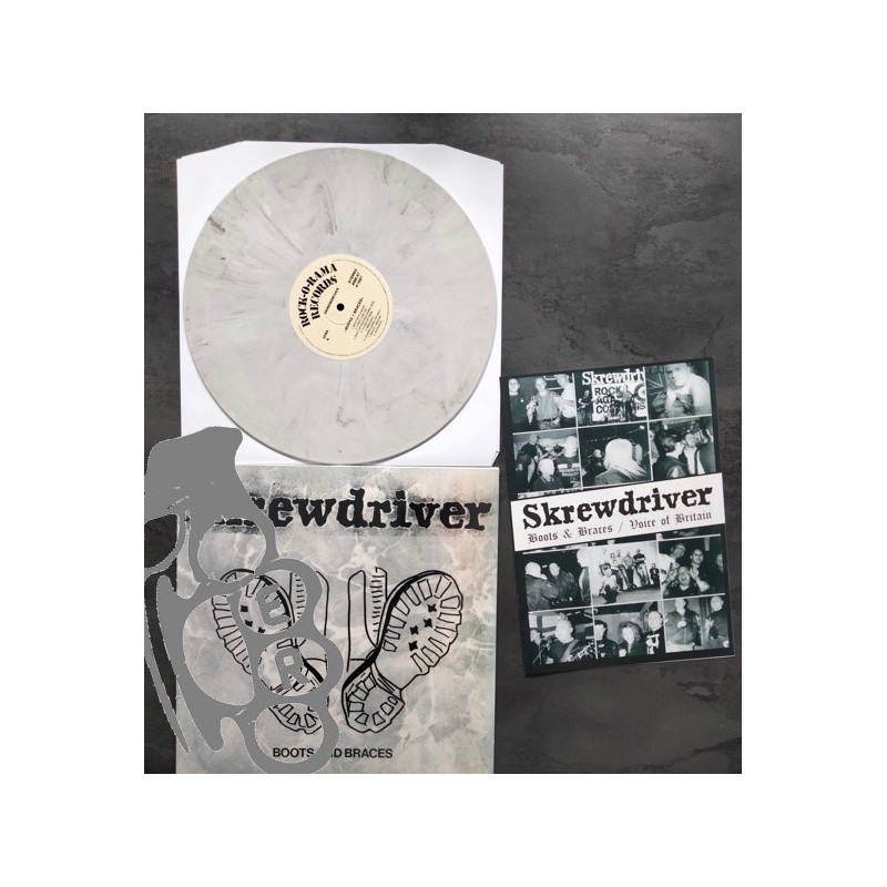 Skrewdriver - Boots And Braces / Voice Of Britain - Grey LP