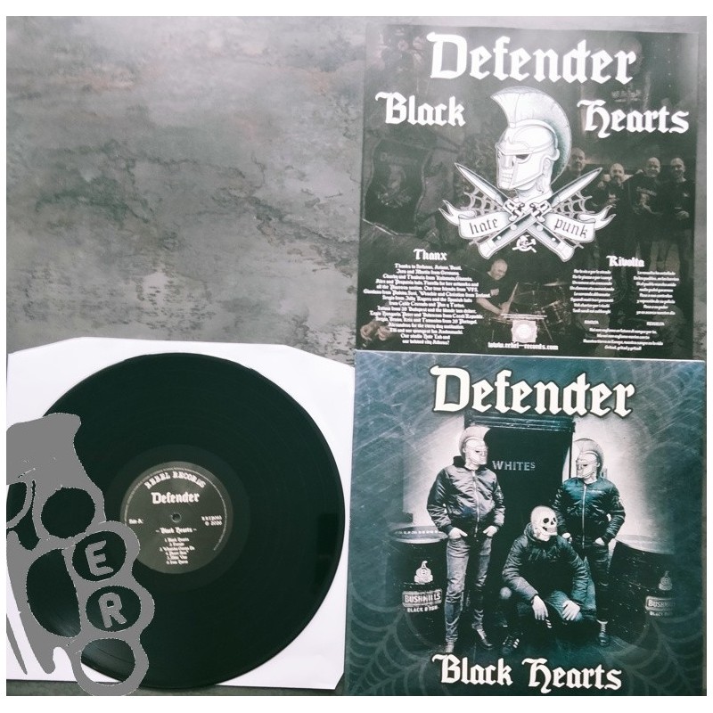 Defender - Black Hearts - Black LP